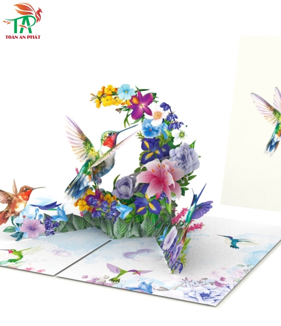 THIỆP 3D ĐÀN CHIM RUỒI AP933