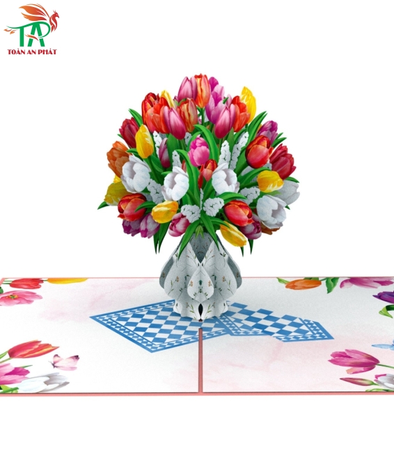 THIỆP 3D BÌNH HOA TULIP AP894