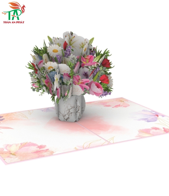 THIỆP 3D BÌNH HOA AP895