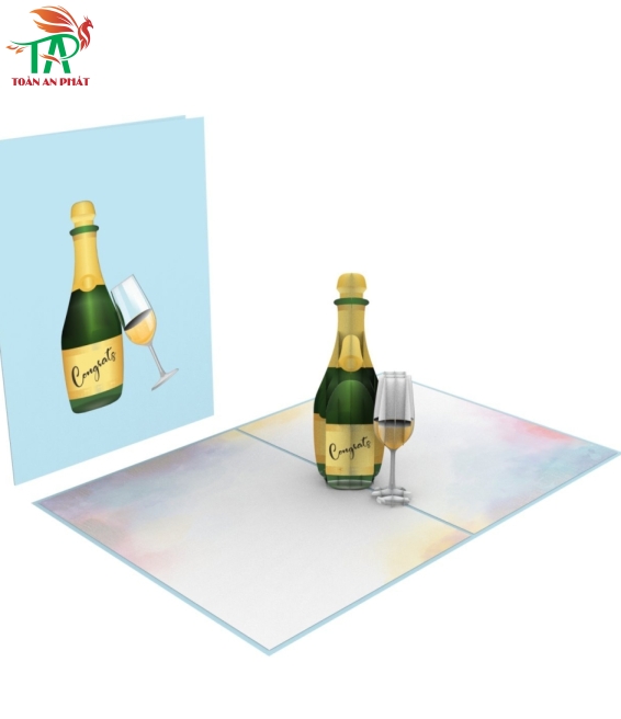 THIỆP 3D CHAMPAGNE AP901