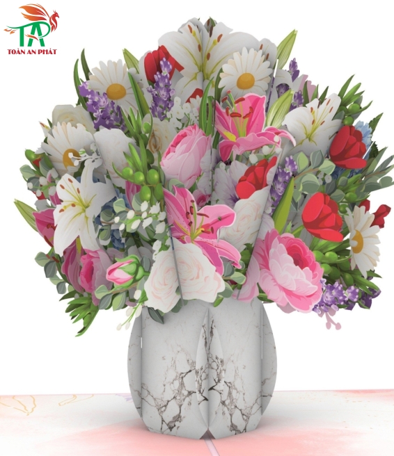 THIỆP 3D BÌNH HOA AP895