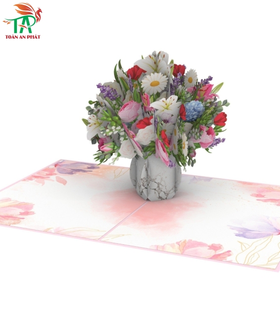 THIỆP 3D BÌNH HOA AP895