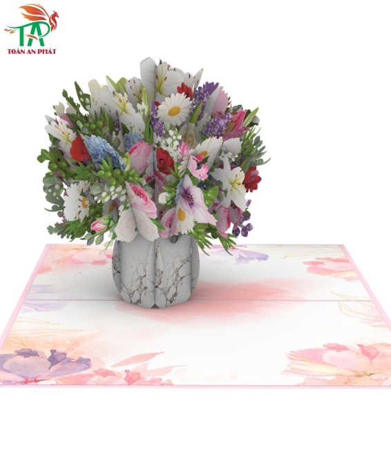 THIỆP 3D BÌNH HOA AP895