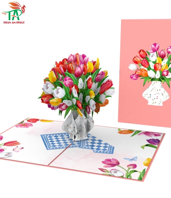 THIỆP 3D BÌNH HOA TULIP AP894